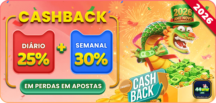 CASHBACK DIARIO SEMANAL 25% 30% EM PERDAS EM APOSTAS